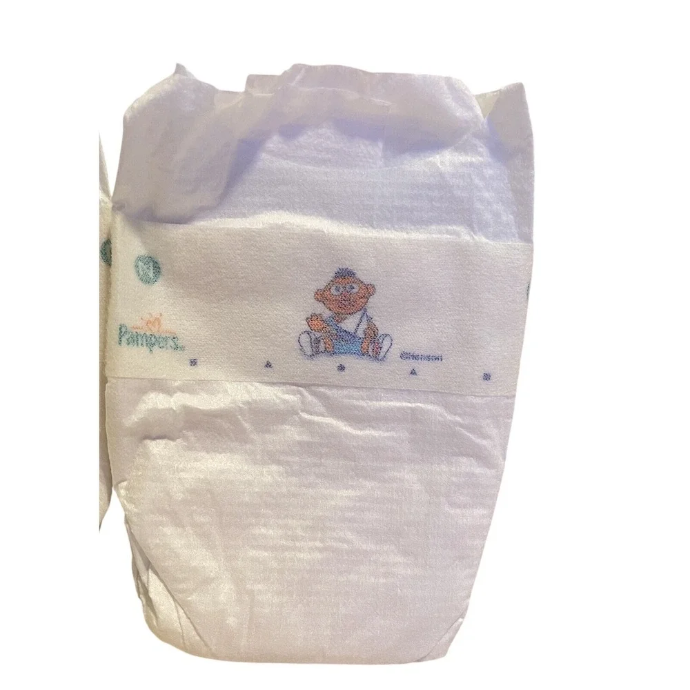 Vintage‎ 90s Pampers Baby Dry Sesame Street Henson Diaper Newborn Ernie